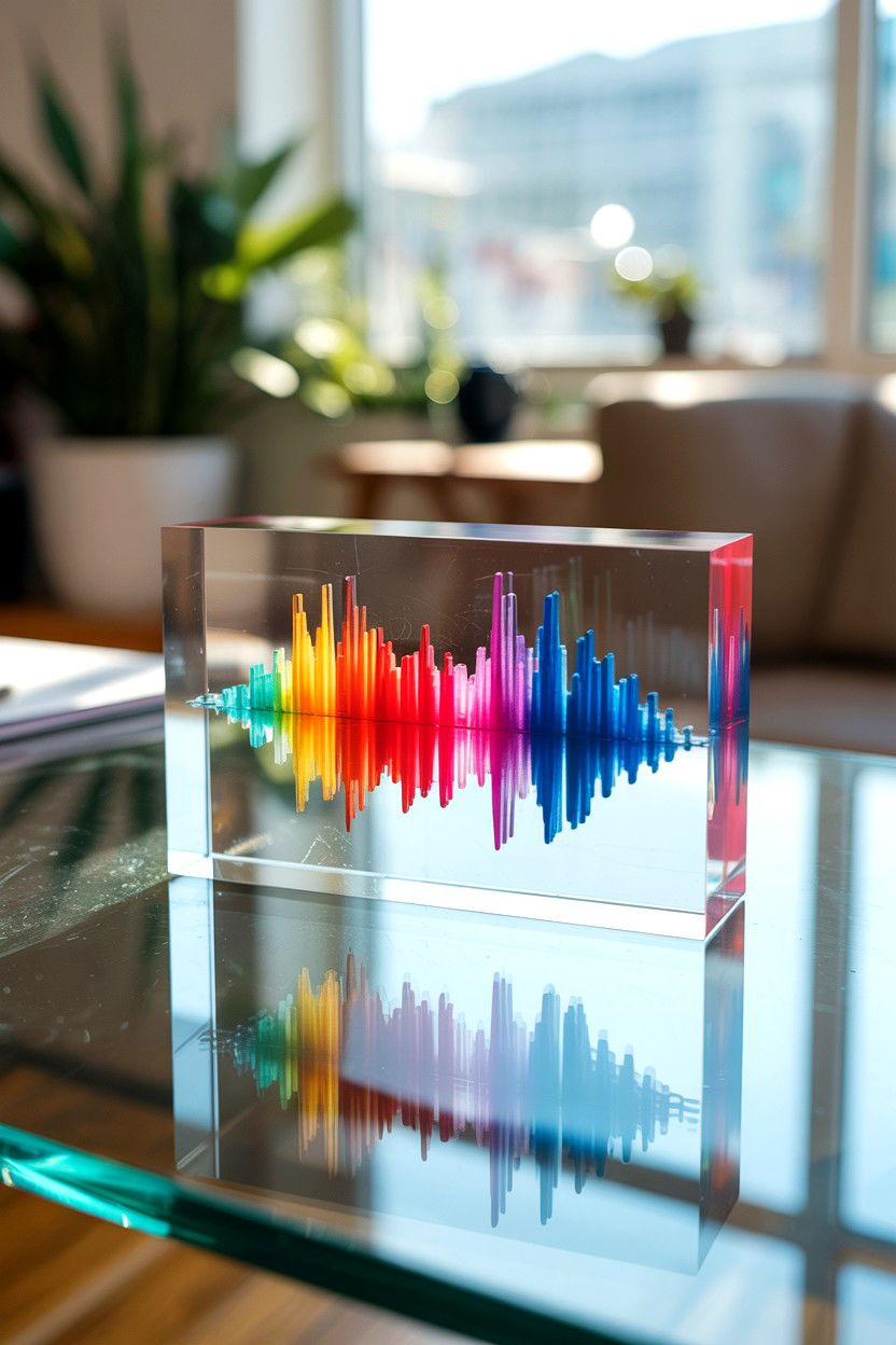 Acrylic Sound Wave Block - 25 Valentine's Day Sound Wave Art Ideas