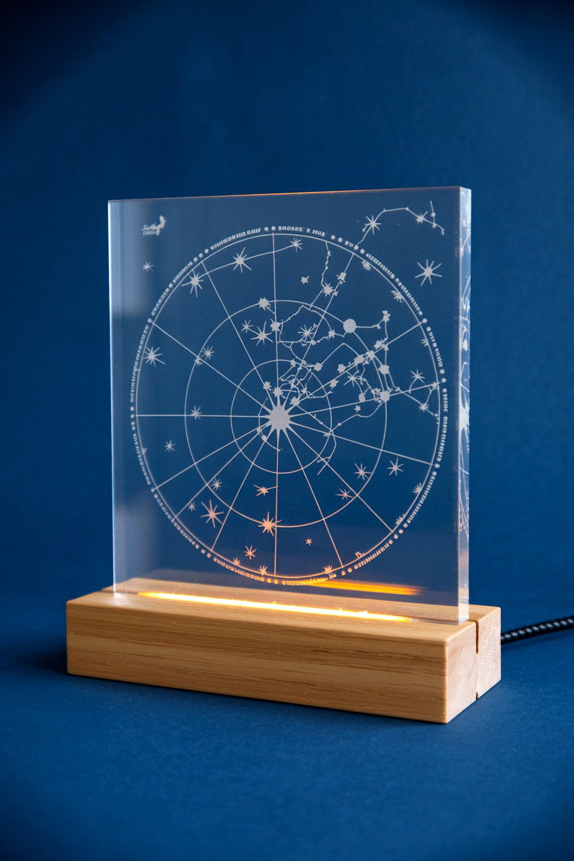 Acrylic Star Map Plaque - 25 Valentine's Day Star Map Ideas