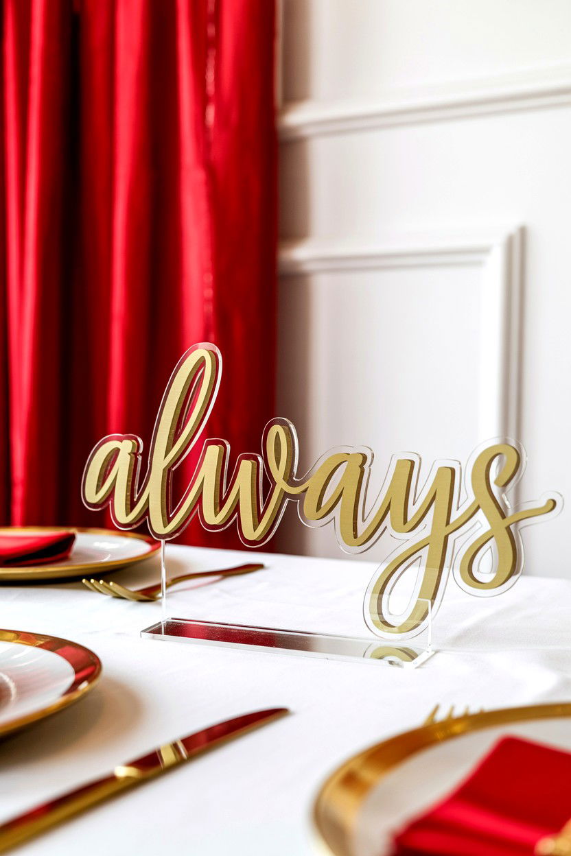 Acrylic Valentine Table Decor - 25 Valentine's Day Sign Ideas
