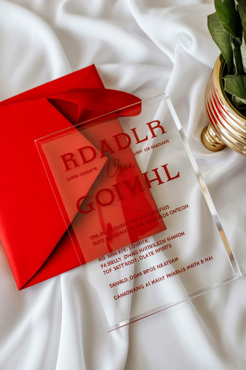 Acrylic Wedding Invitation - 25 Valentine's Day Wedding Invitation Ideas