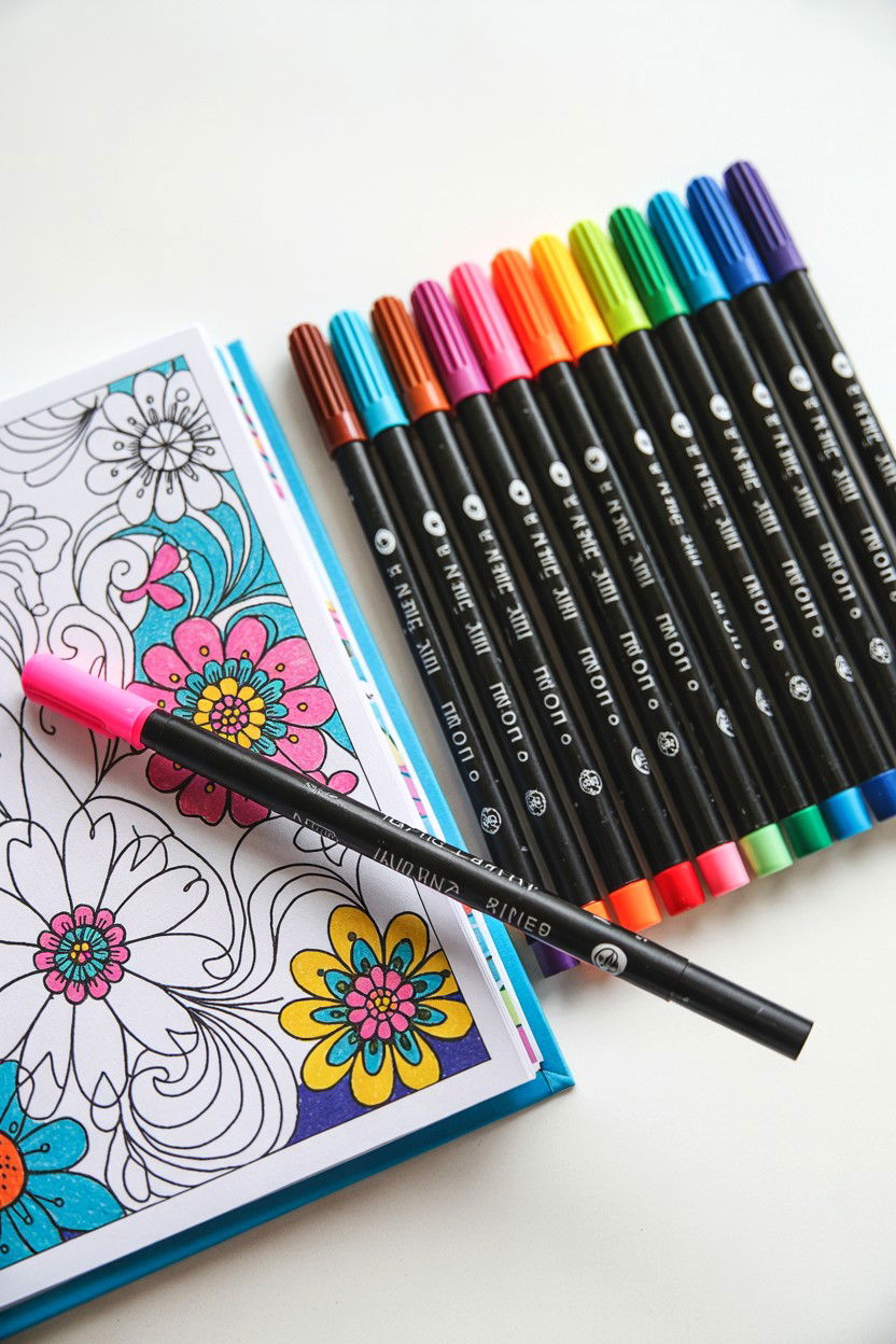 Adult coloring book with pens - 25 Valentine's Day Teacher Gift Ideas
