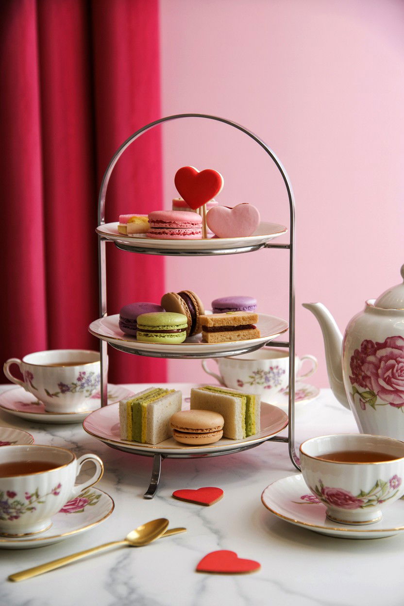 Afternoon Tea Setup - 25 Valentine's Day Brunch Table Ideas
