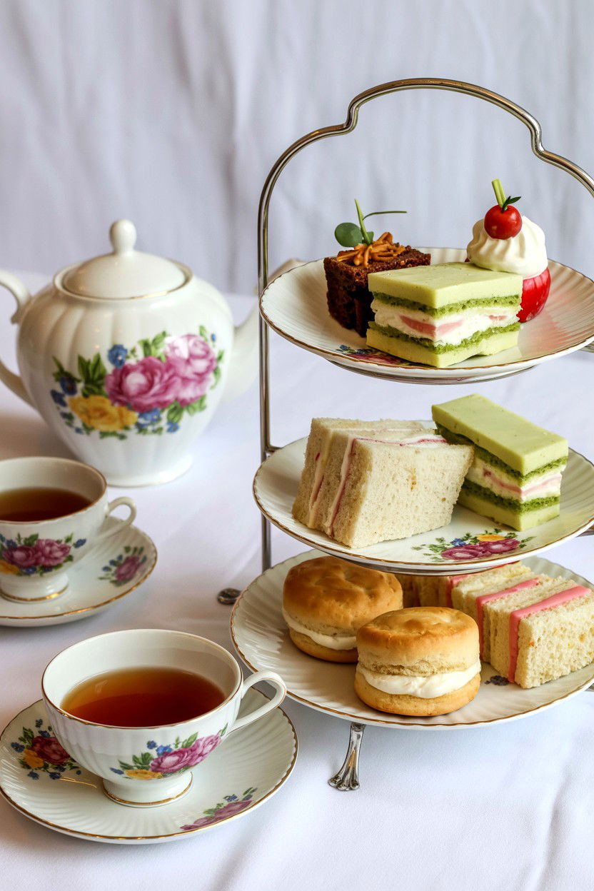 Afternoon tea set - 25 Long Distance Valentine's Day Dinner Ideas
