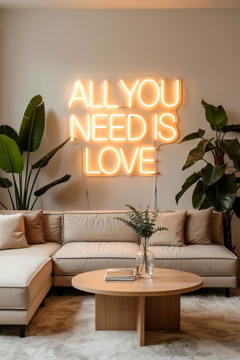 All You Need Is Love Neon Sign - 25 Valentine's Day Neon Sign Ideas