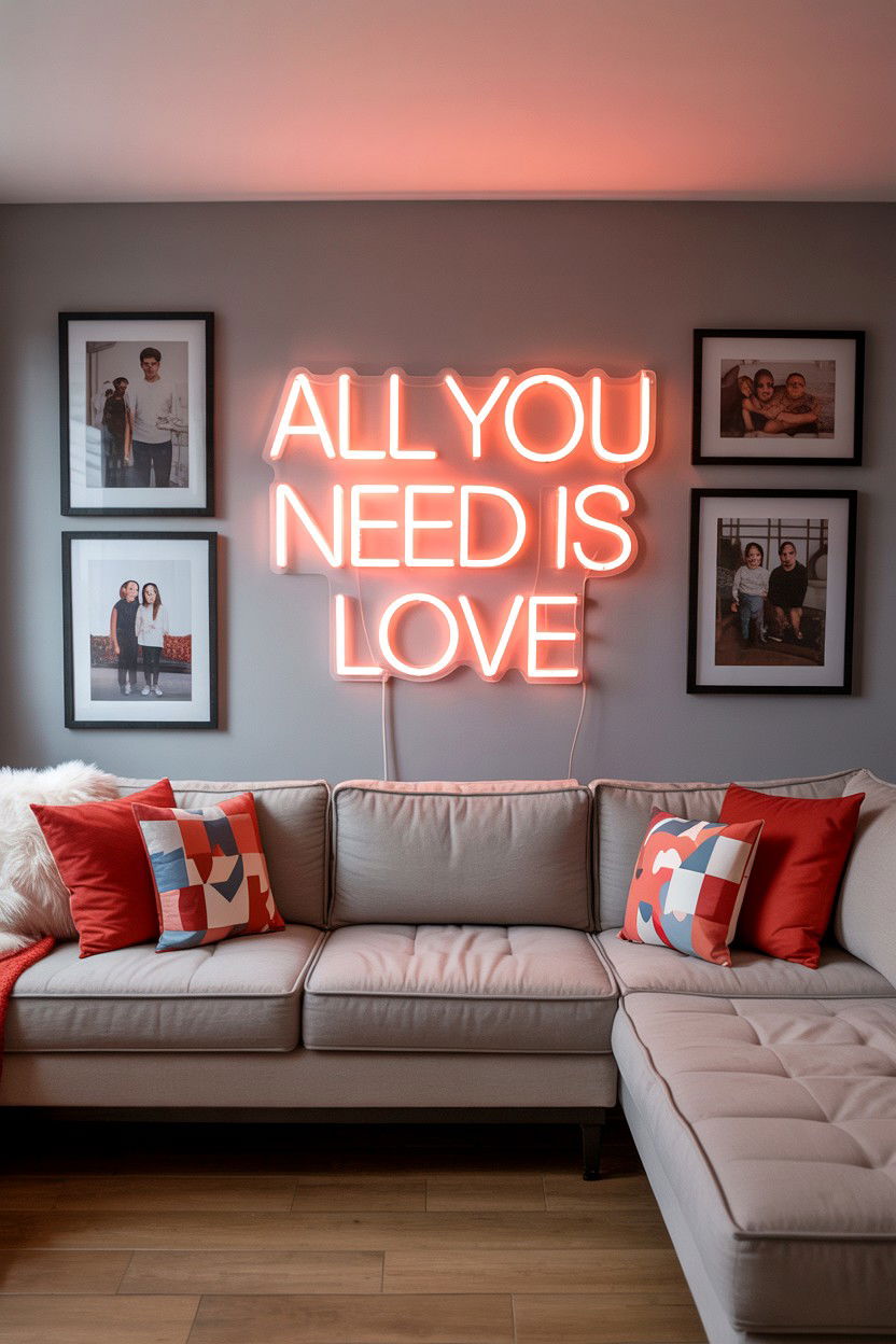 All You Need Is Love Neon Sign - 25 Valentine's Day LED Sign Ideas