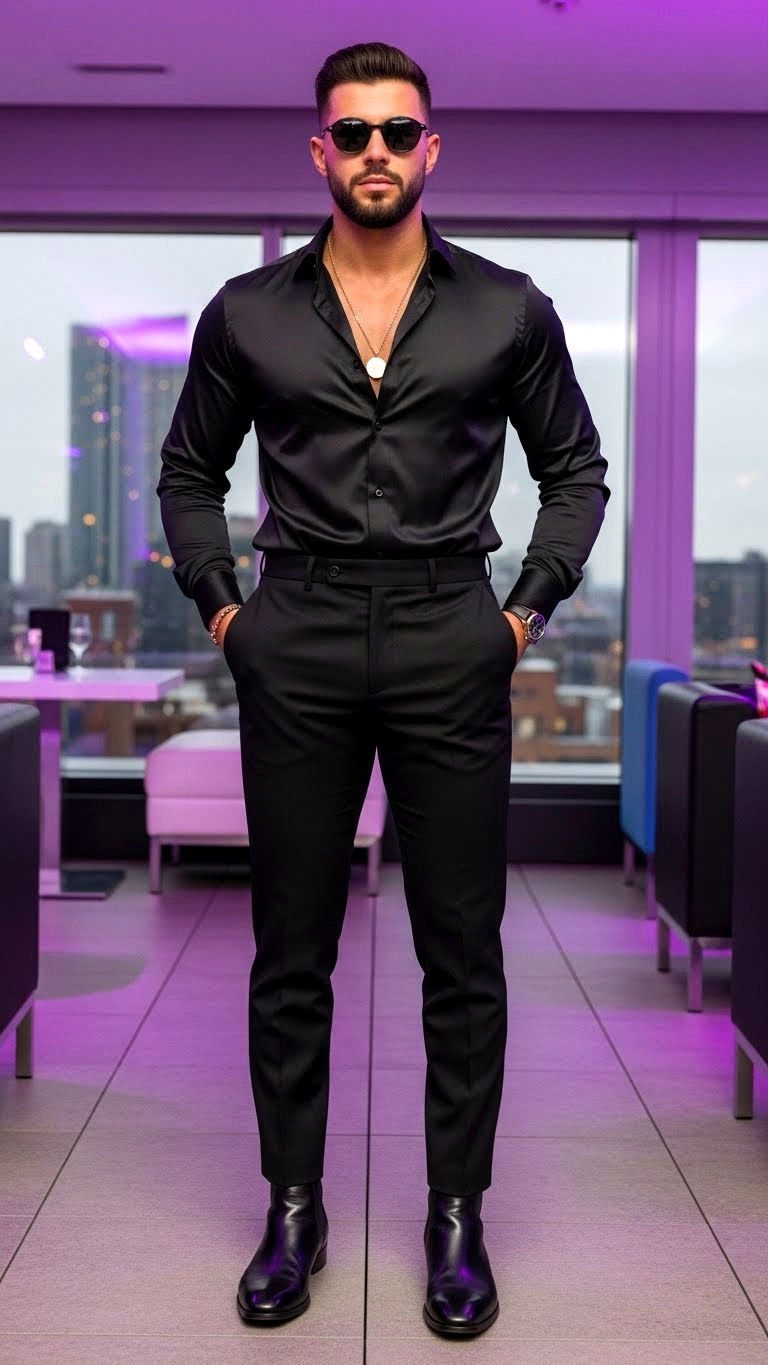 All black outfit men - 25 valentine's day outfit ideas for men