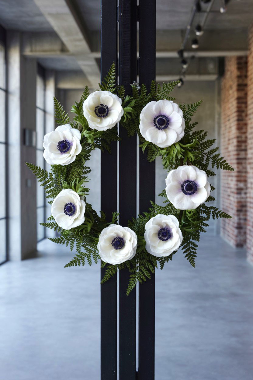 Anemone flower wreath - 25 Flower Valentine's Day Wreath Ideas