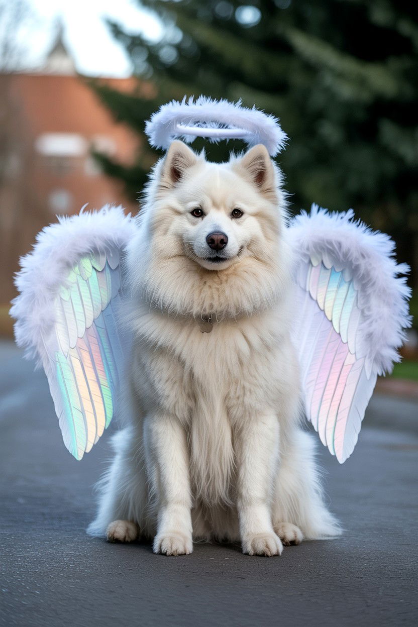 Angel wings pet costume - 25 Valentine's Day Pet Costume Ideas
