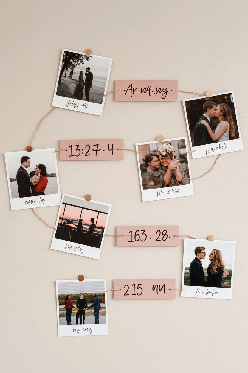 Anniversary Timeline Display - 25 Valentine's Day Photo Collage Ideas