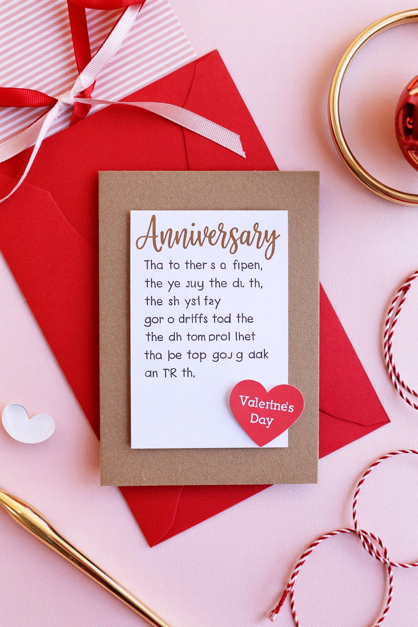 Anniversary goal card - 25 Valentine's Day Time Capsule Ideas