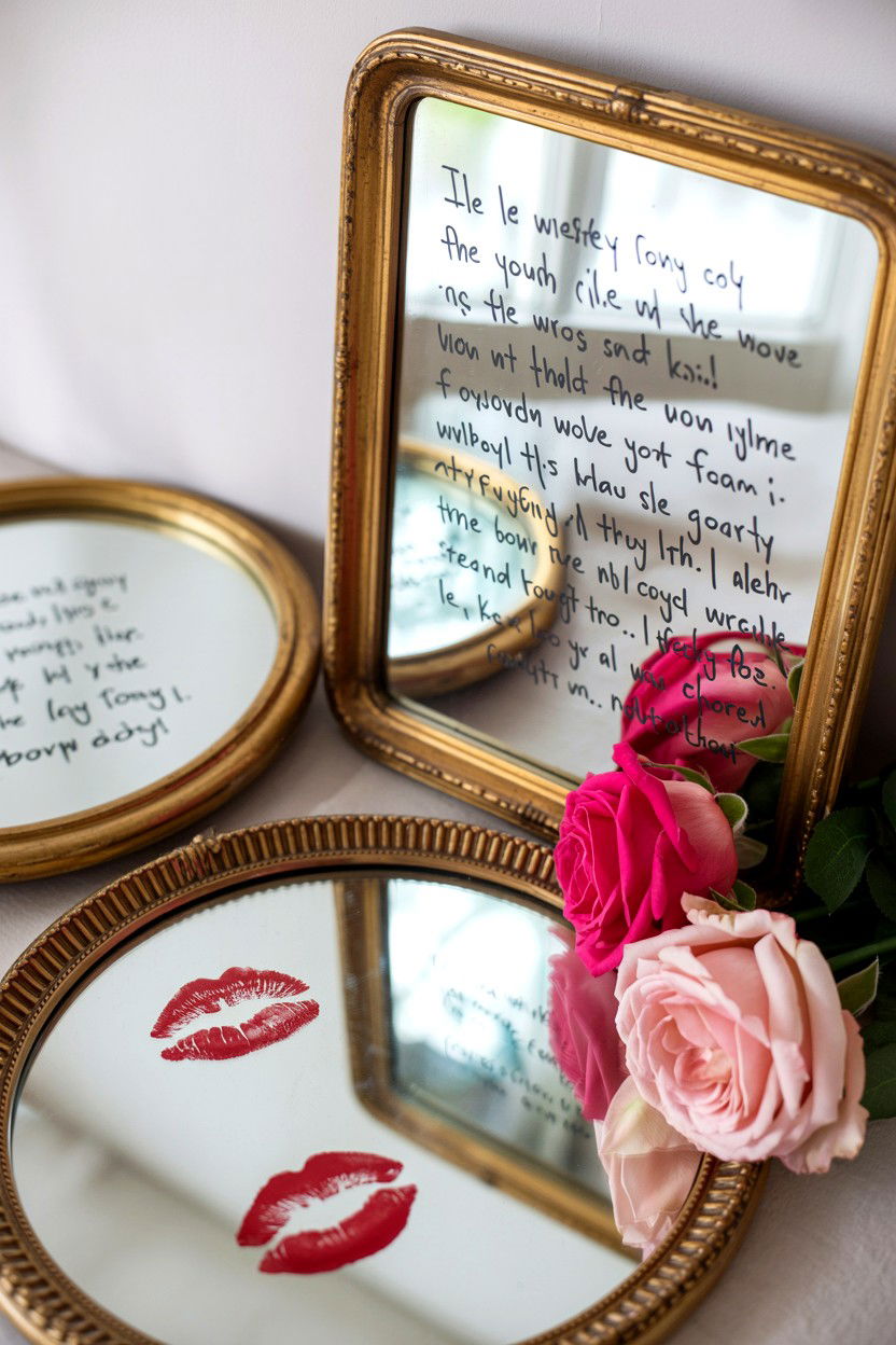Antique Mirrors With Messages - 25 Vintage Valentine's Day Decorations