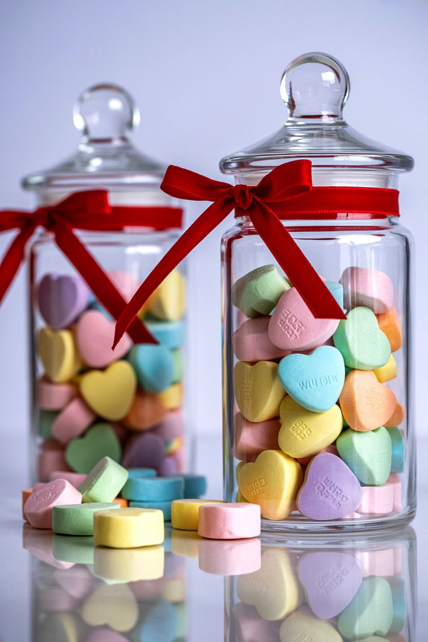 Apothecary Jars With Candy - 25 Vintage Valentine's Day Decorations