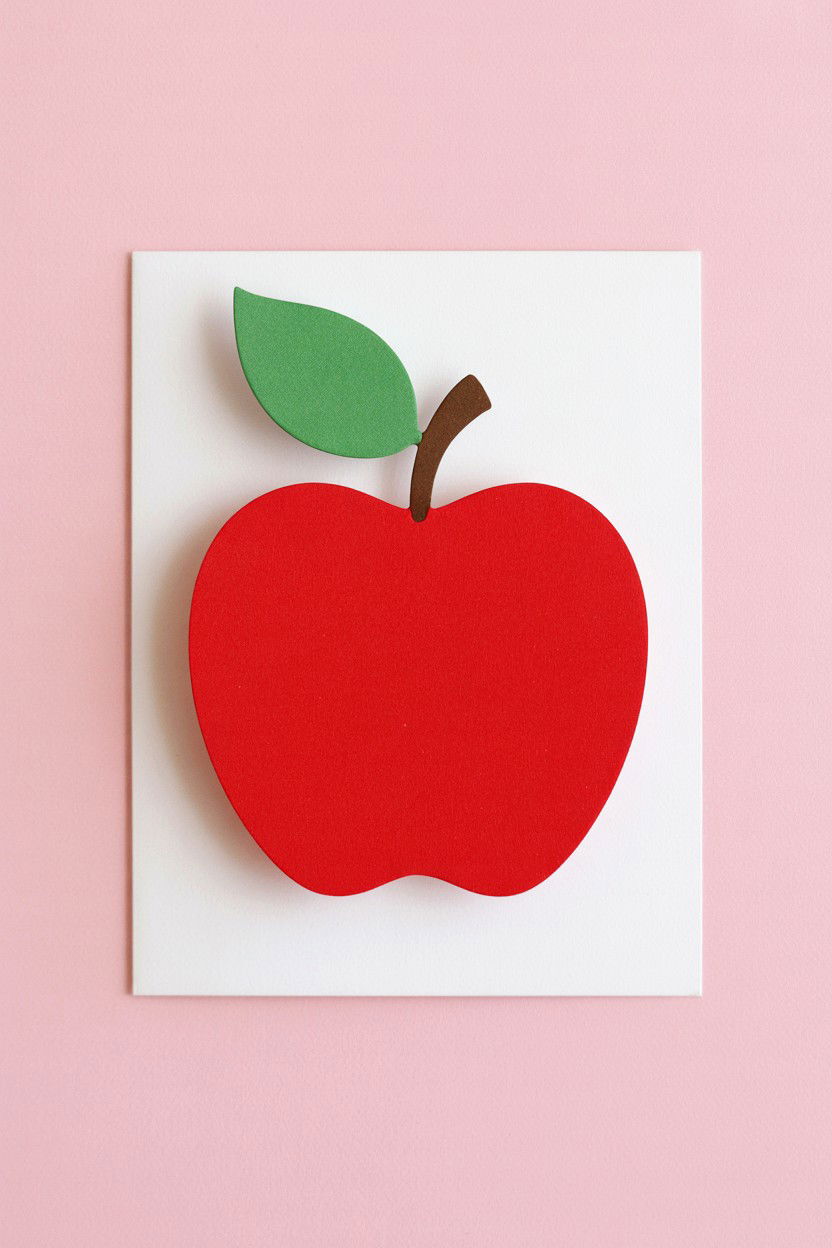 Apple Shaped Card - 25 Valentine's Day Teacher Card Ideas