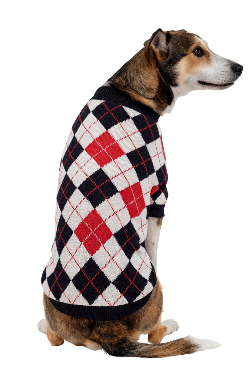 Argyle Heart Dog Sweater - 25 Valentine's Day Pet Sweater Ideas