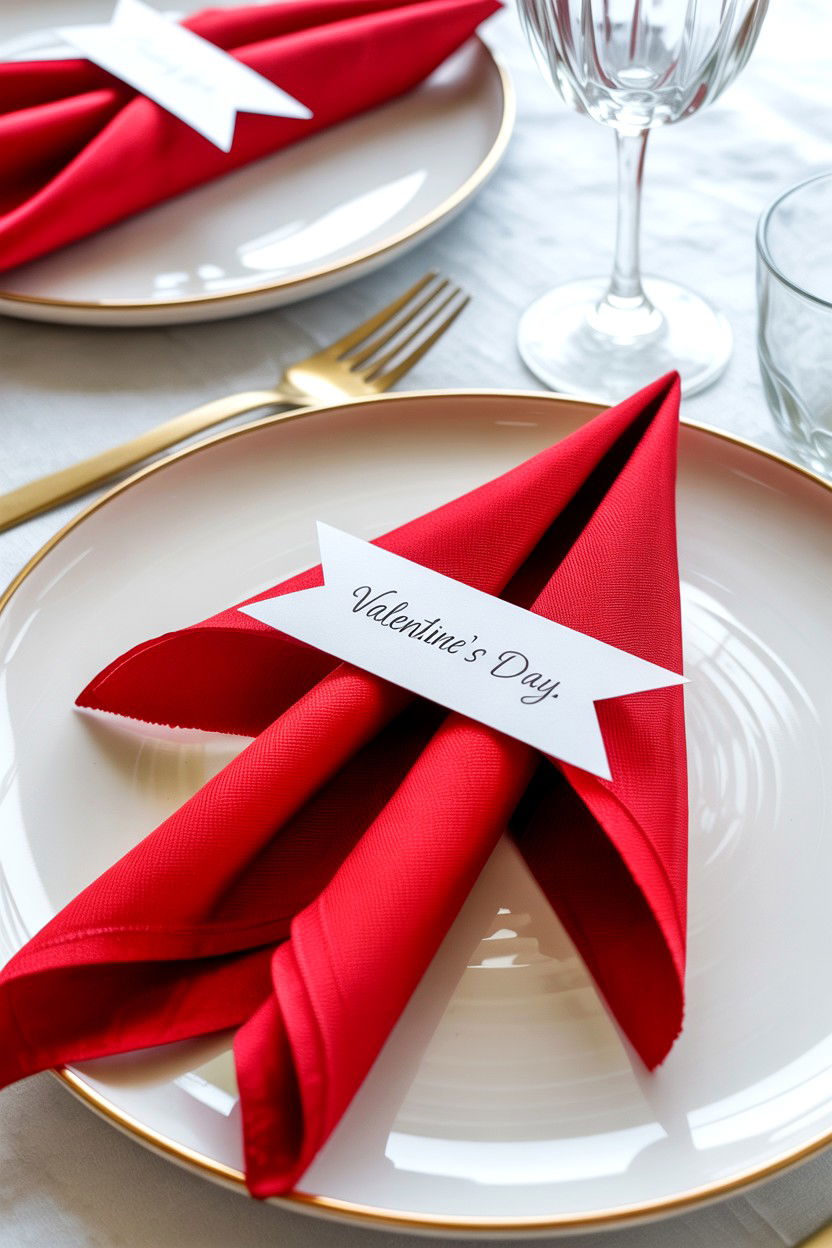 Arrow Napkin Fold - 25 Valentine's Day Napkin Folding Ideas