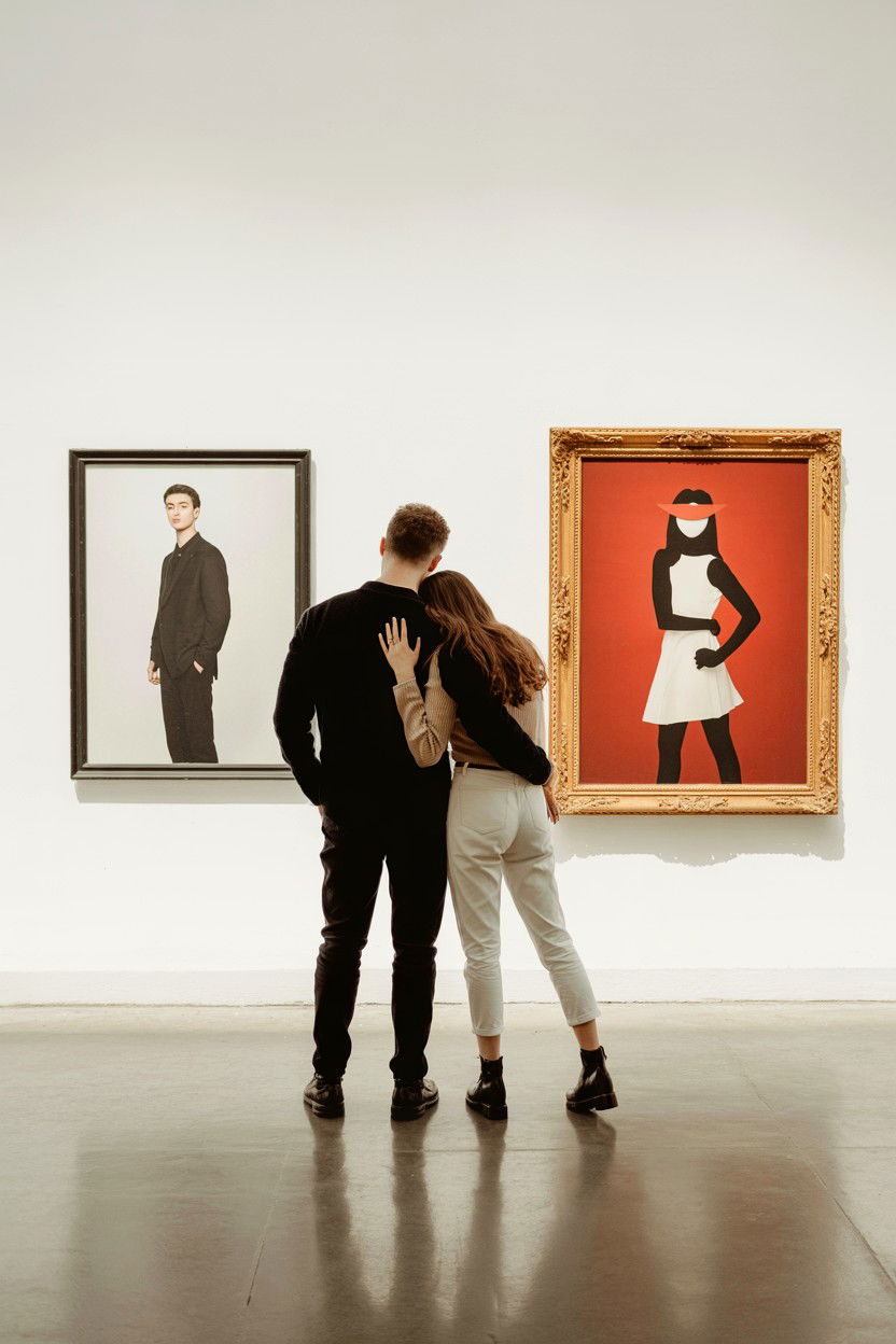 Art Gallery Date Couple - 25 Valentine's Day Romantic Photo Ideas