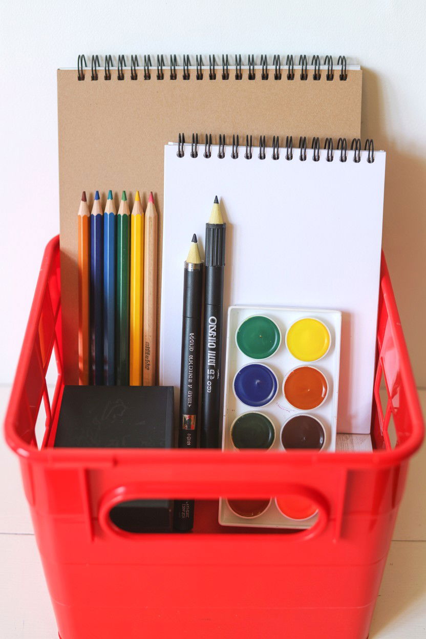 Art supply gift basket - 25 Valentine's Day Teacher Gift Basket Ideas