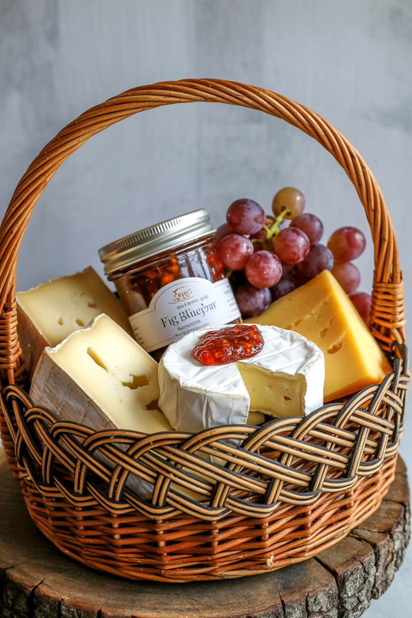Artisan Cheese Basket - 25 Valentine's Day Gourmet Gift Basket Ideas