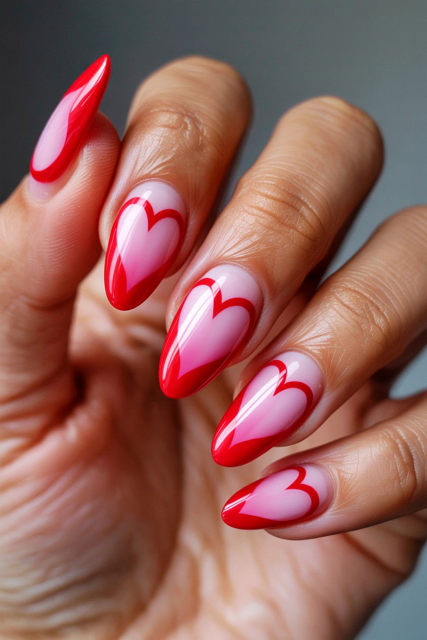 Aura Heart Nails - 25 Valentine's Day Nail Art Ideas