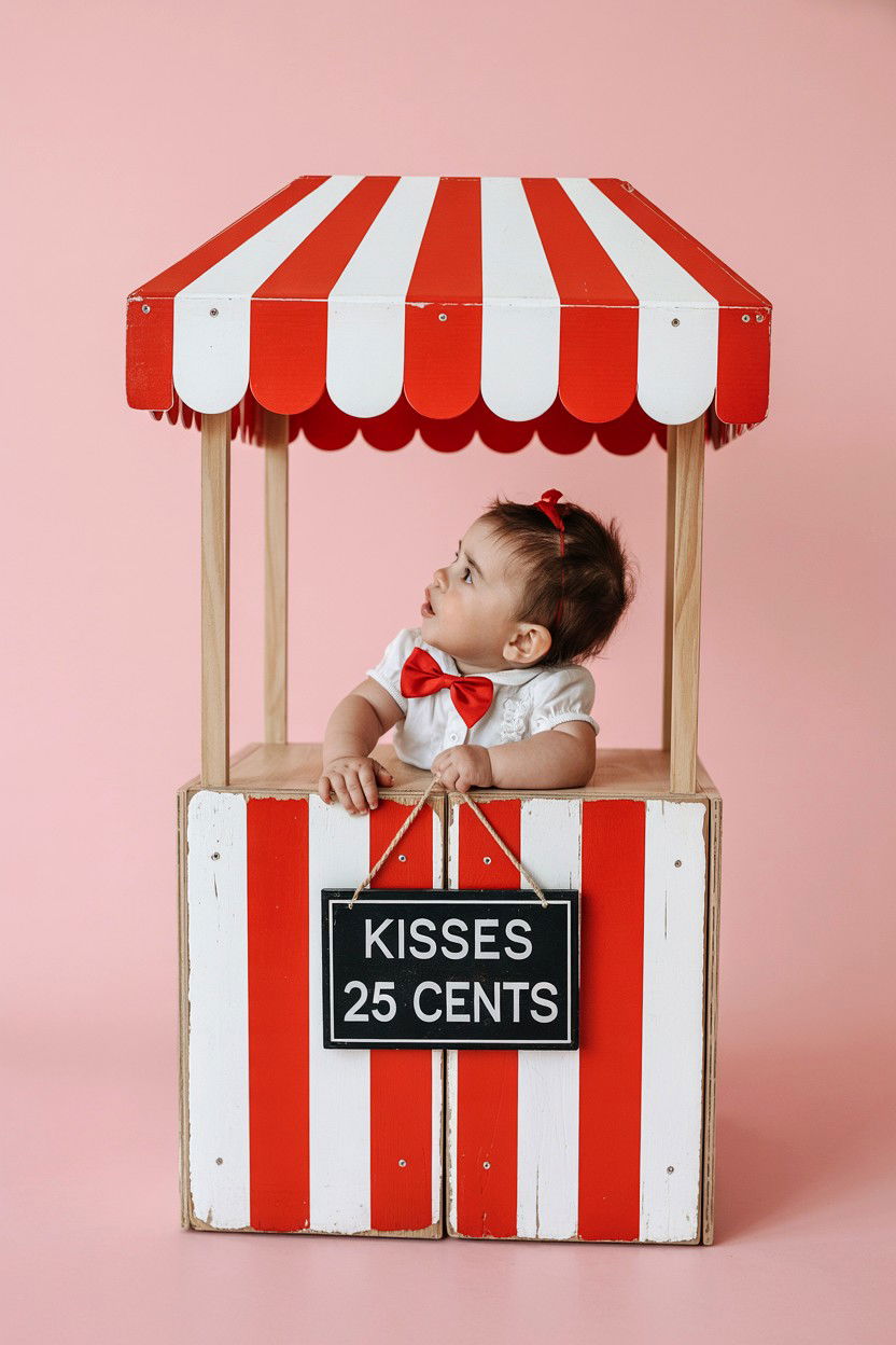 Baby Kissing Booth - 25 Valentine's Day Baby Photo Ideas