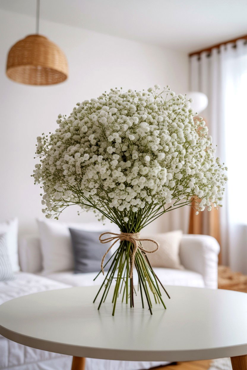 Babys Breath Bouquet - 25 Valentine's Day Flower Gift Ideas