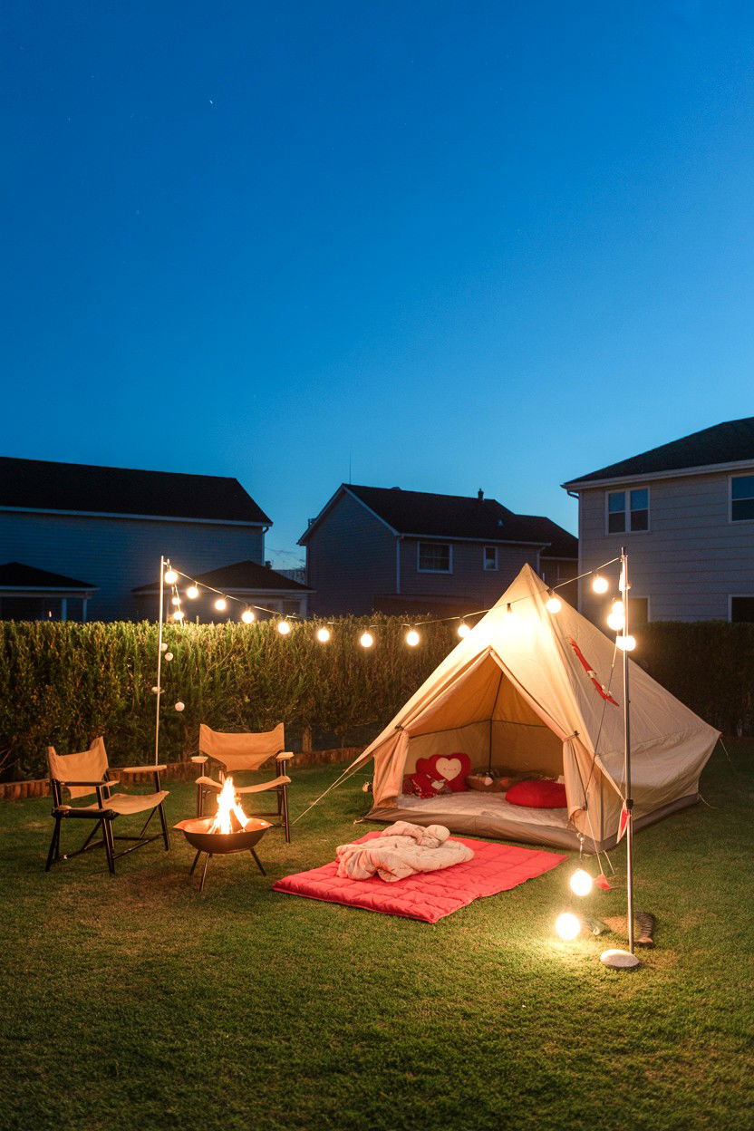 Backyard Camping - 25 Cheap Valentine's Day Romantic Ideas