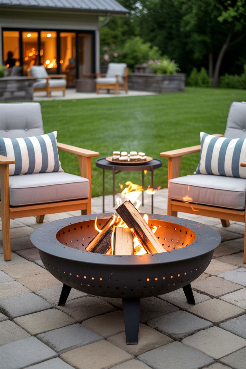 Backyard Fire Pit - 25 Valentine's Day Outdoor Photo Ideas