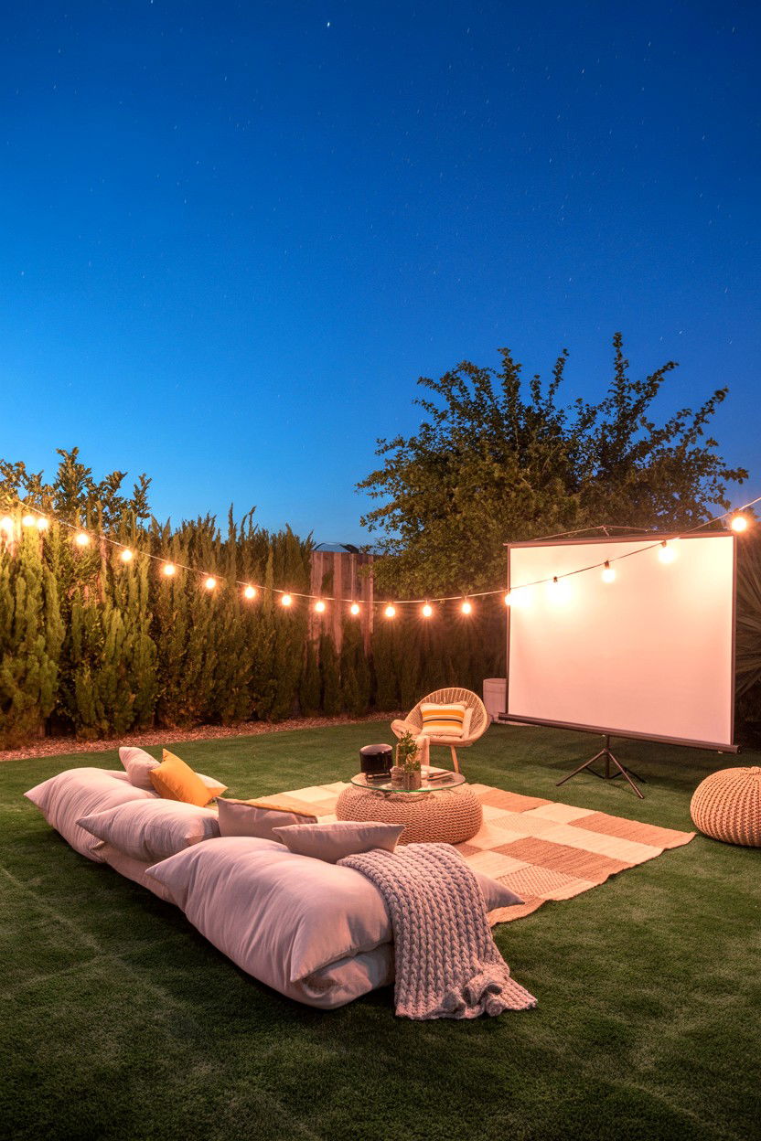 Backyard Movie Night - 25 Valentine's Day Anniversary Ideas