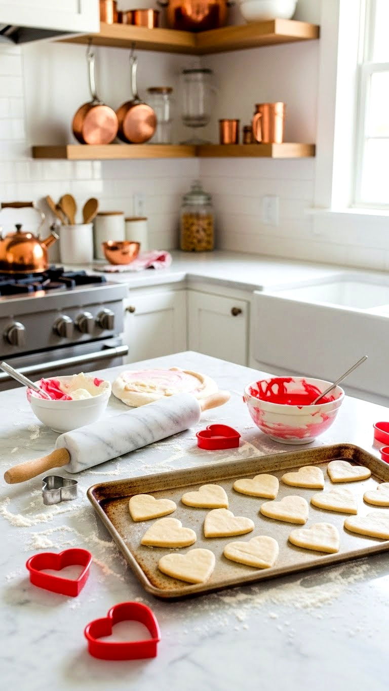 Bake heart shaped cookies - 25 valentine's day activities for everyone