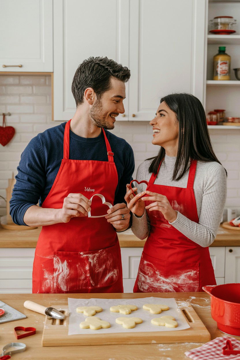 Baking heart cookies - 25 Valentine's Day Portrait Ideas