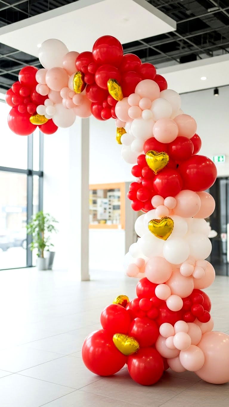 Balloon Arch Decoration - 25 valentine's day ideas