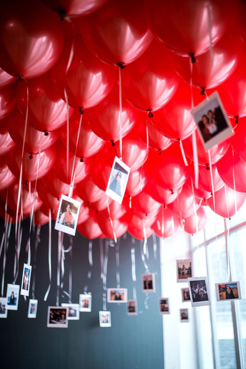 Balloon Ceiling With Photos - 25 Valentine's Day Party Balloon Ideas