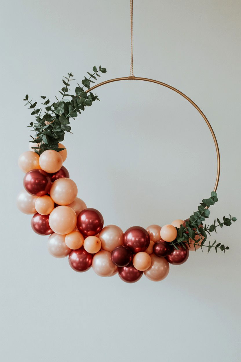 Balloon Hoop Wreath - 25 Valentine's Day Balloon Ideas