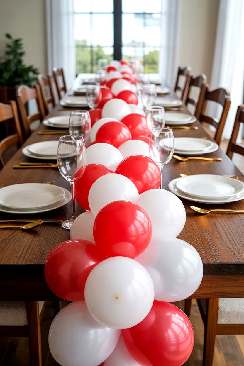 Balloon Table Runner - 25 Valentine's Day Balloon Ideas