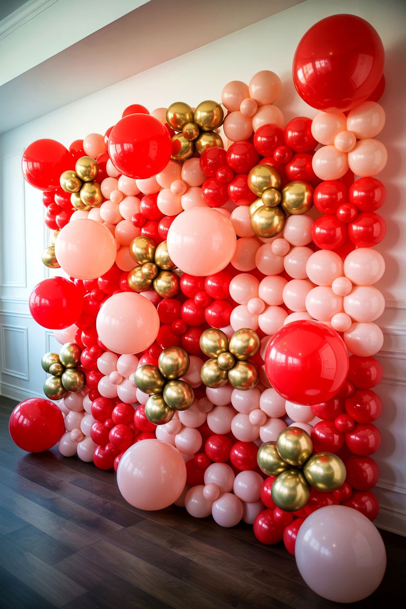 Balloon Wall Backdrop - 25 Valentine's Day Balloon Ideas