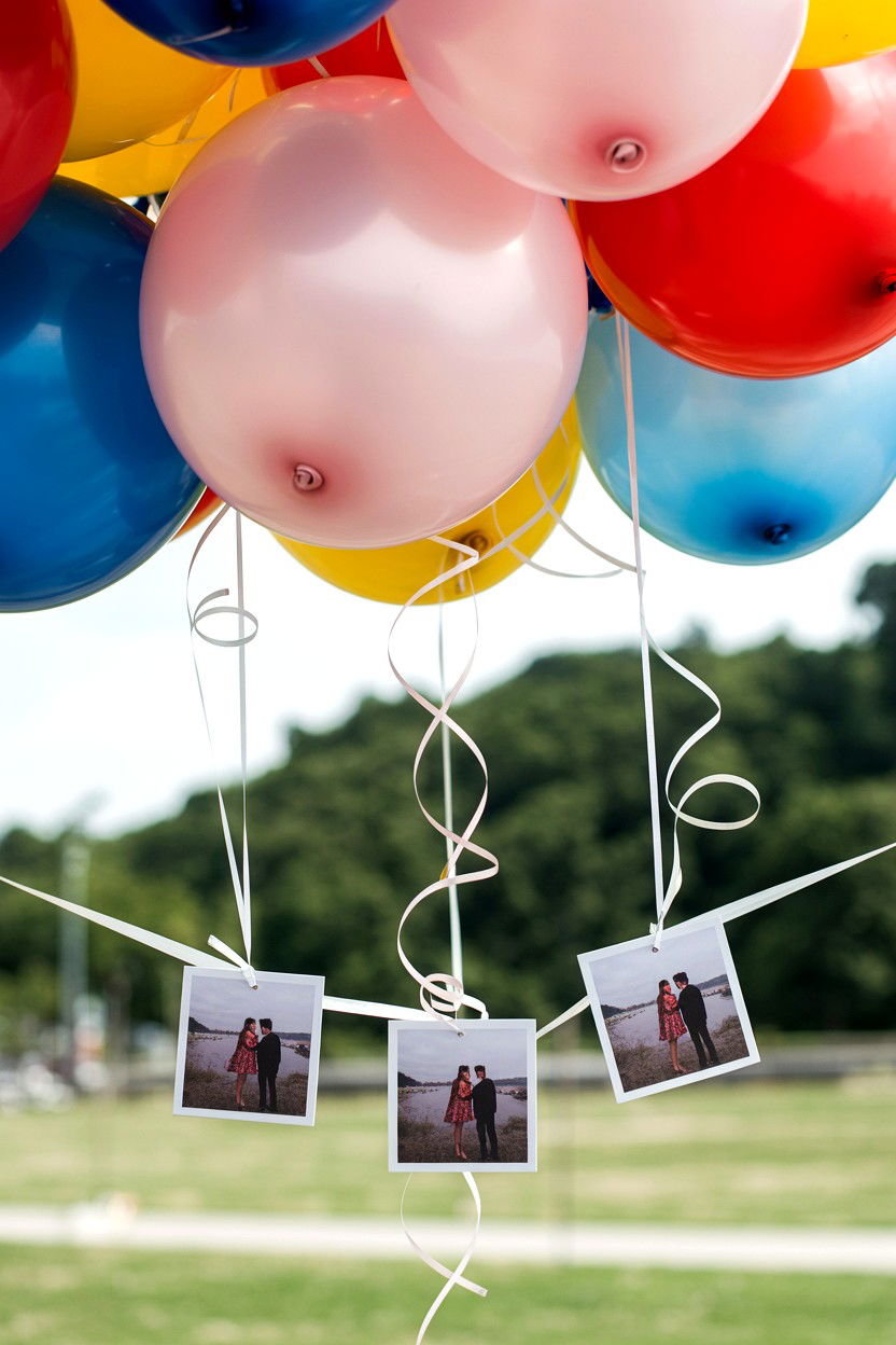Balloons with photos - 25 Valentine's Day Balloon Ceiling Ideas