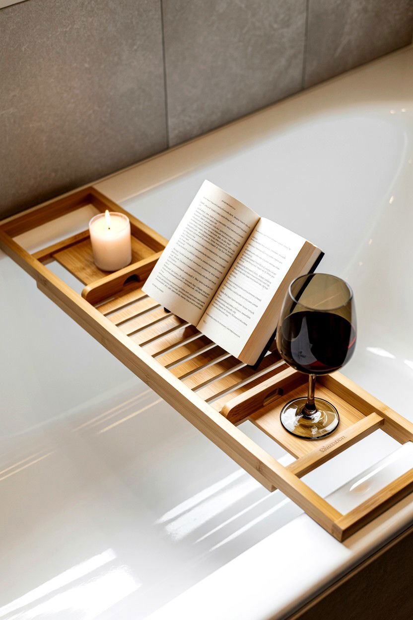 Bamboo Bathtub Caddy - 25 Spa Valentine's Day Gifts for Her