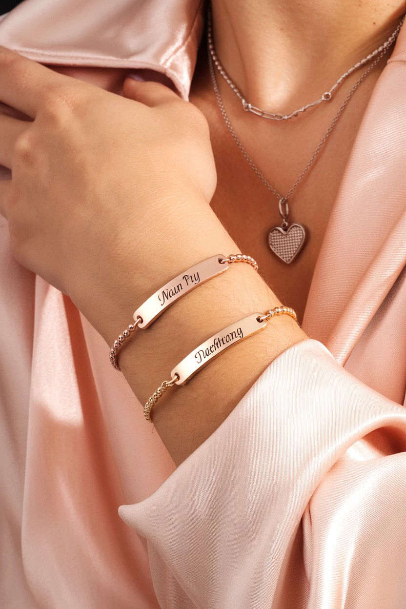 Bar Bracelets For Couples - 25 Valentine's Day Matching Jewelry Ideas