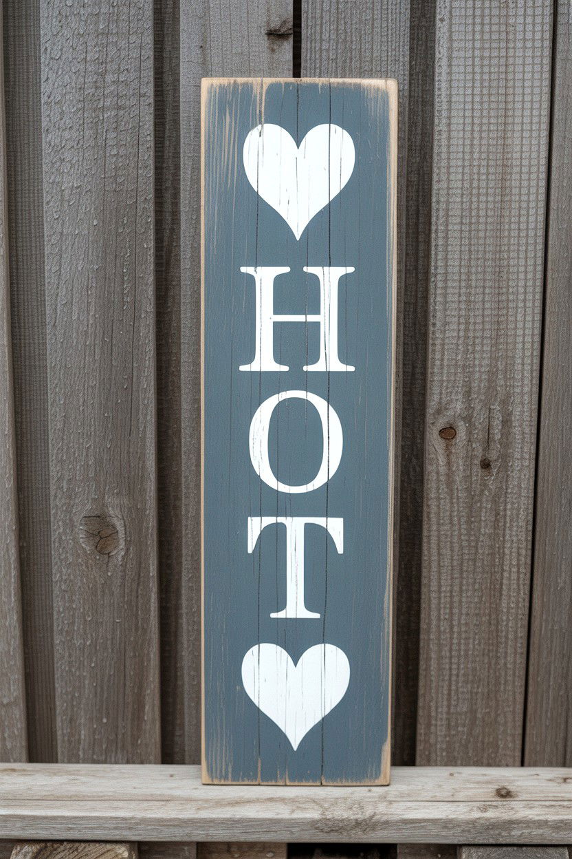 Barn Wood Plank - 25 Rustic Valentine's Day Sign Ideas