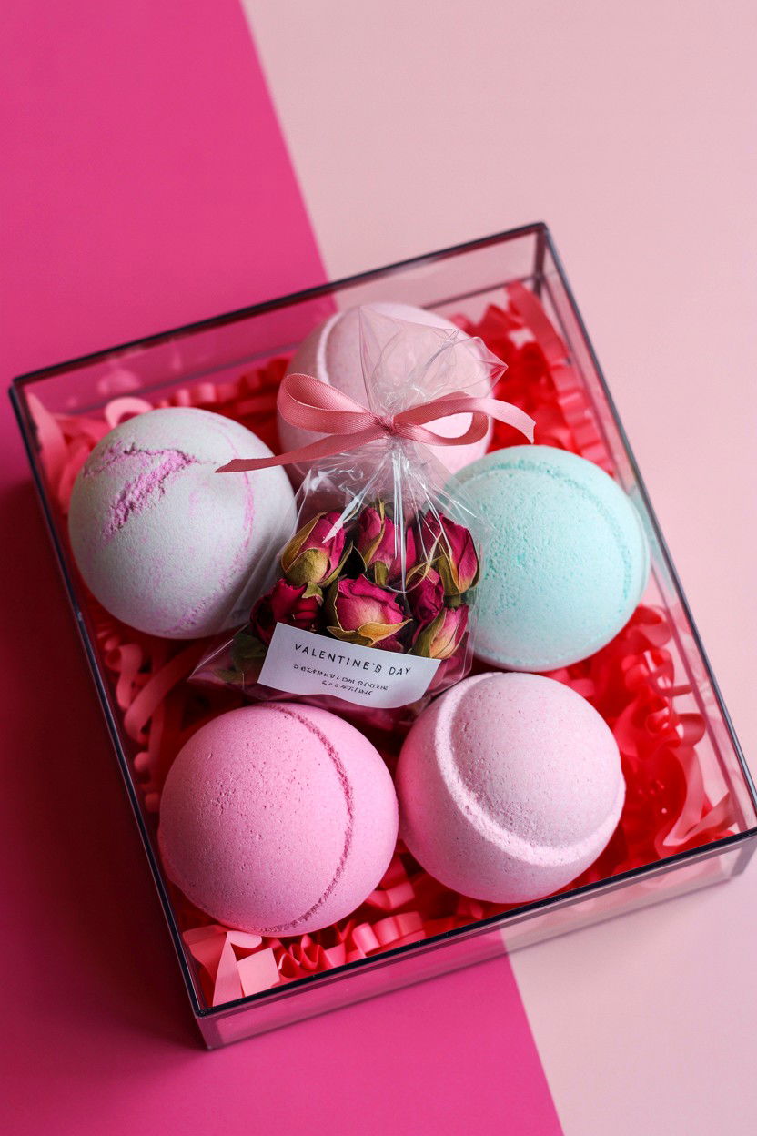 Bath Bomb Assortment - 25 Valentine's Day Self Care Gift Basket Ideas