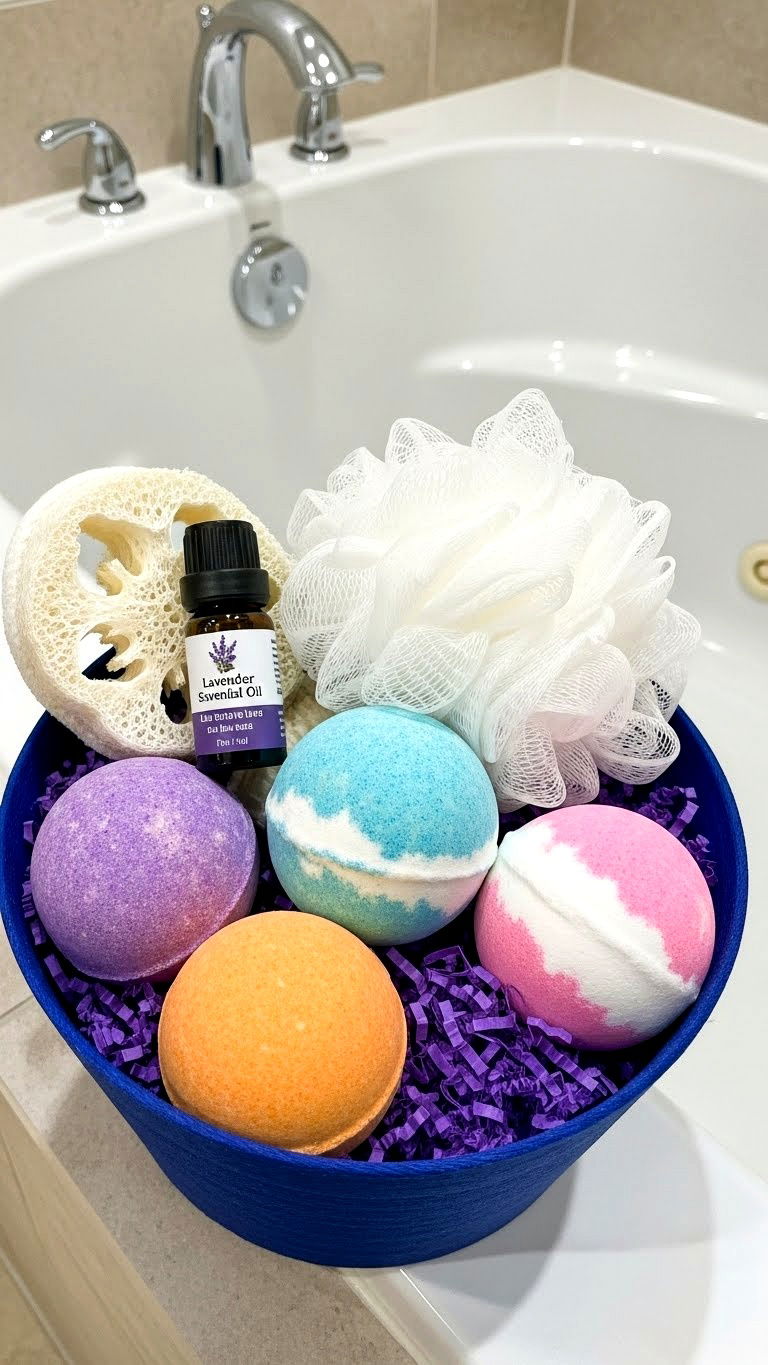 Bath Bomb Gift Basket - 25 valentine's day basket ideas
