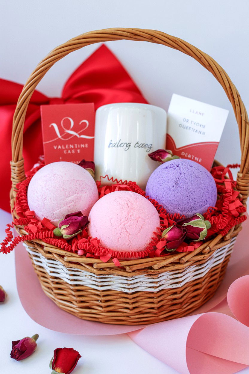 Bath Bomb Set - 25 Valentine's Day Gift Basket Filler Ideas