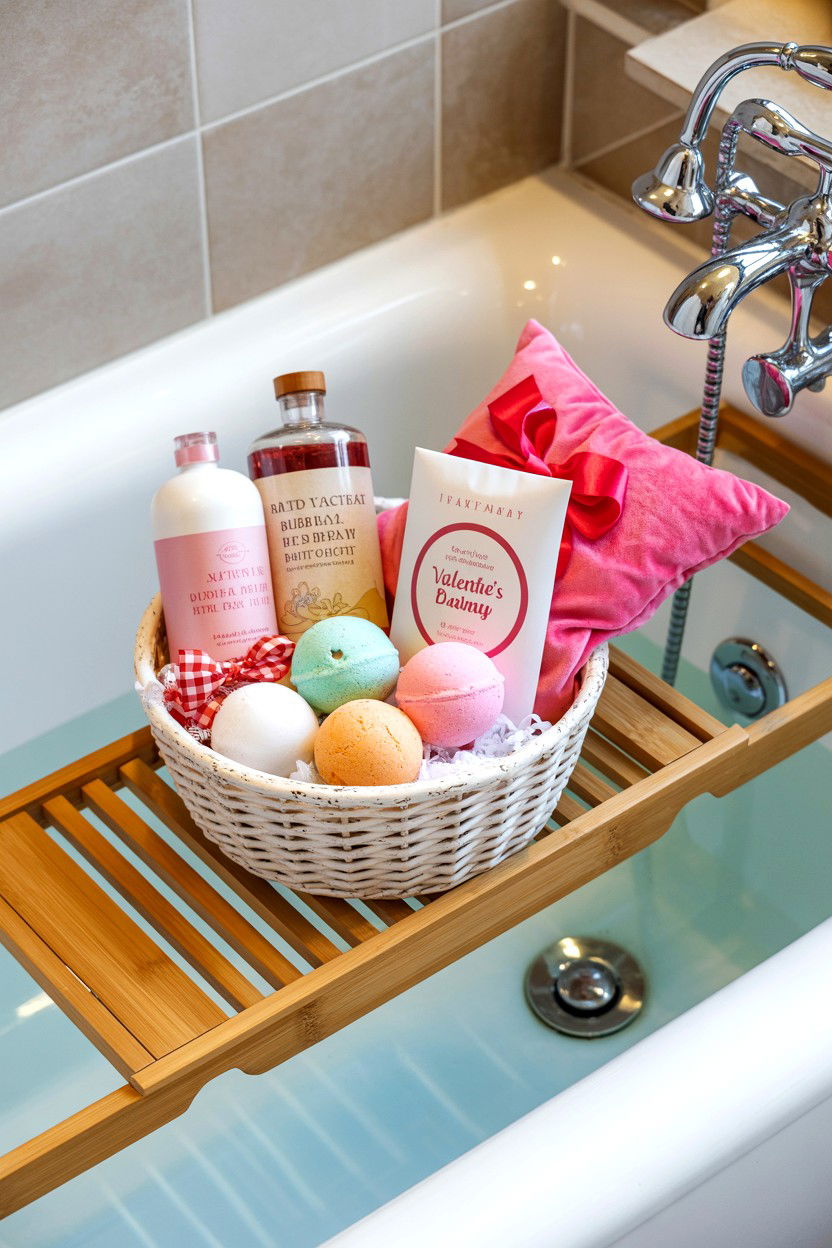 Bath Gift Basket - 25 Valentine's Day Gift Basket Ideas for Her