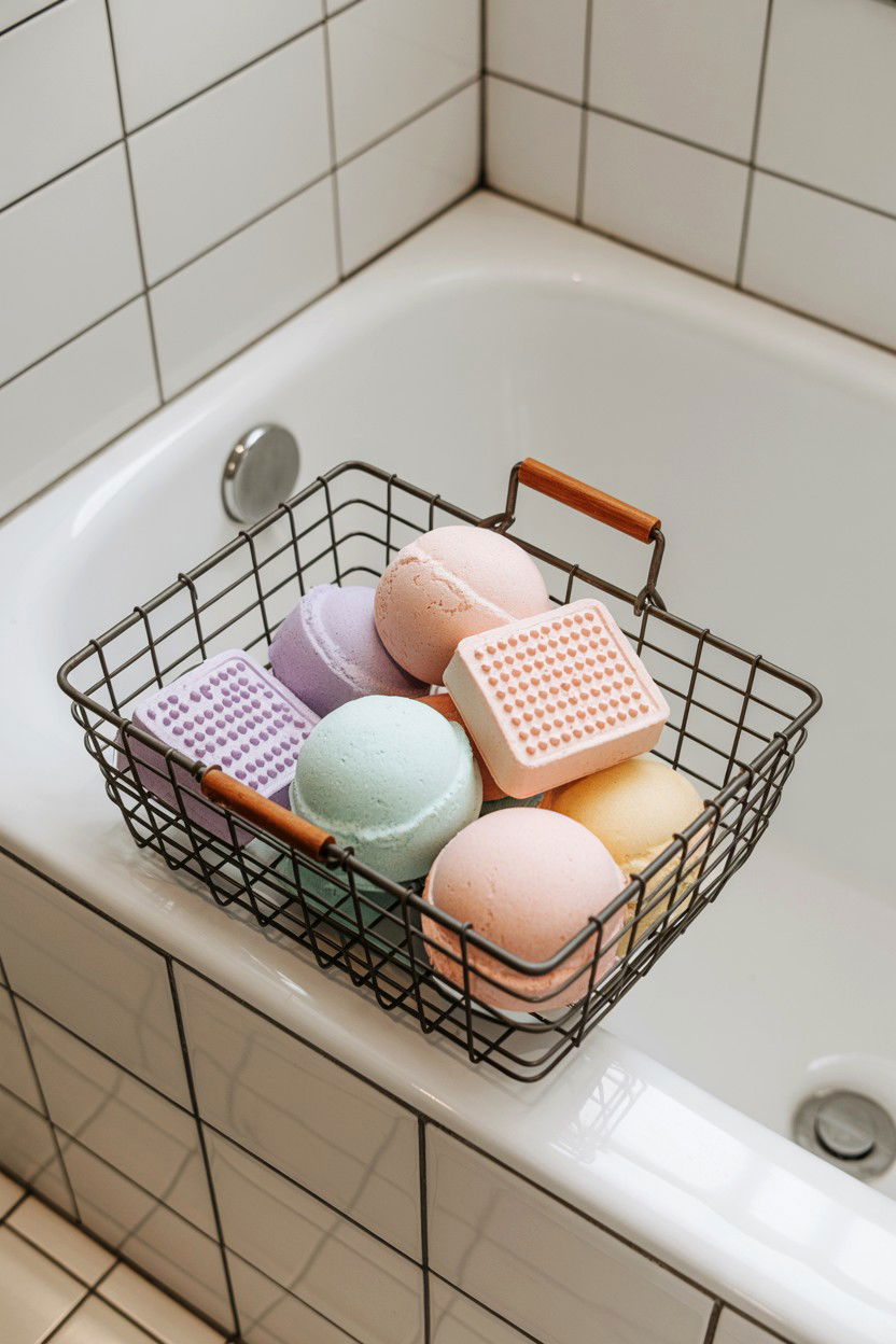 Bath bomb and shower steamer kit - 25 Valentine's Day Relaxation Gift Basket Ideas