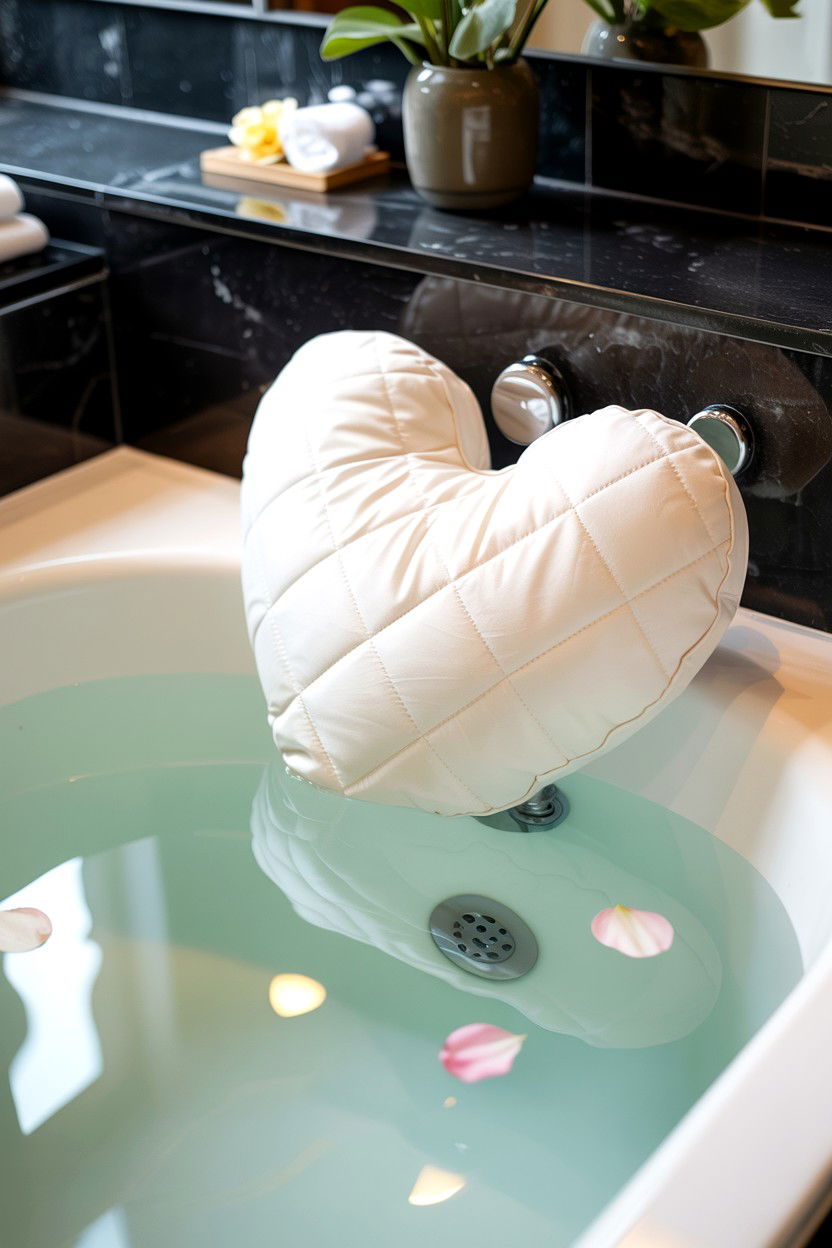 Bath pillow comfort - 25 Valentine's Day Bubble Bath Ideas