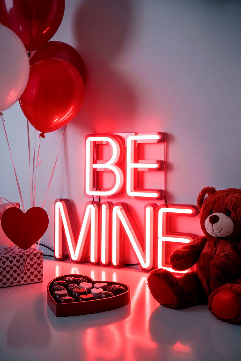 Be Mine Neon Sign - 25 Valentine's Day LED Sign Ideas