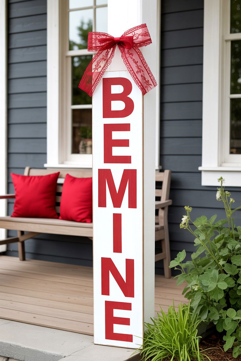 Be Mine Porch Sign - 25 Valentine's Day Porch Sign Ideas
