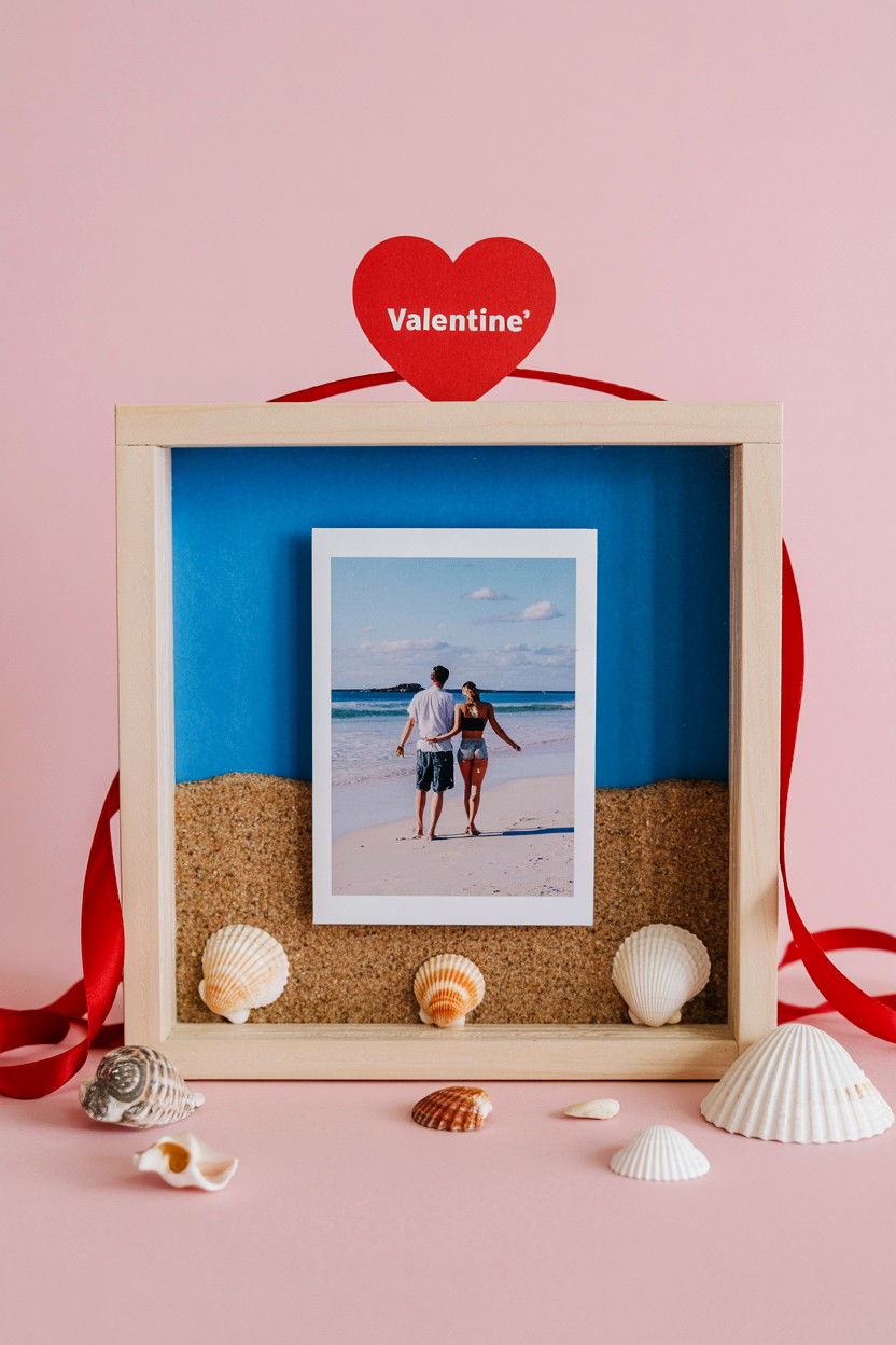 Beach Sand Shadow Box - 25 Valentine's Day Shadow Box Ideas