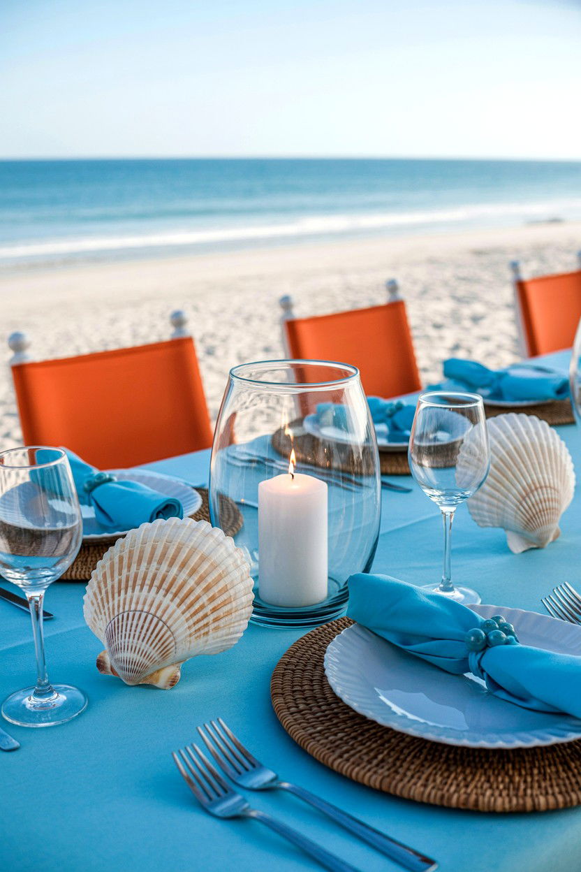 Beachfront Dinner Table - 25 Romantic Table Setting Ideas