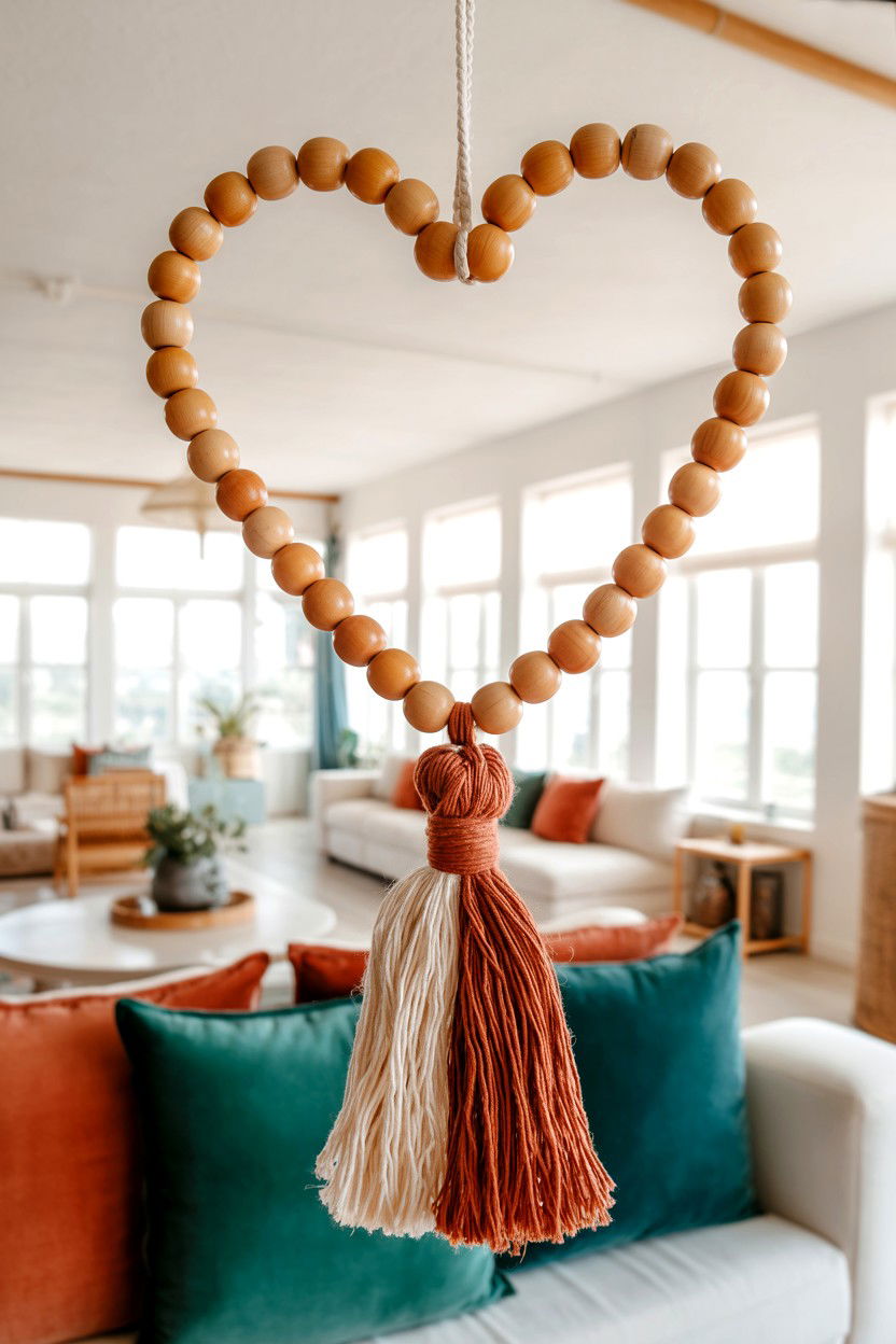 Beaded Heart Wreath - 25 Dollar Store Valentine's Day Wreath Ideas